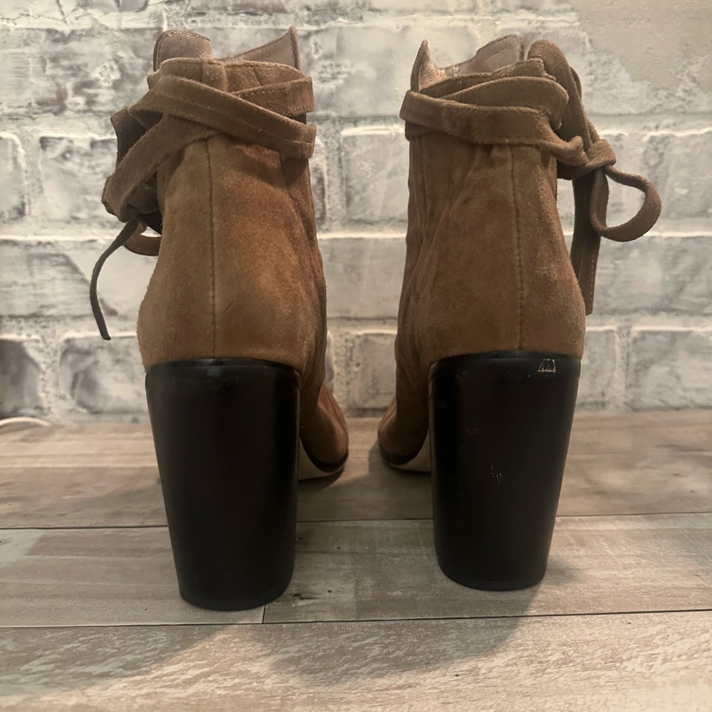 RAYE | Brown Suede Lace Ankle Elsa Bootie - Picture 6 of 12